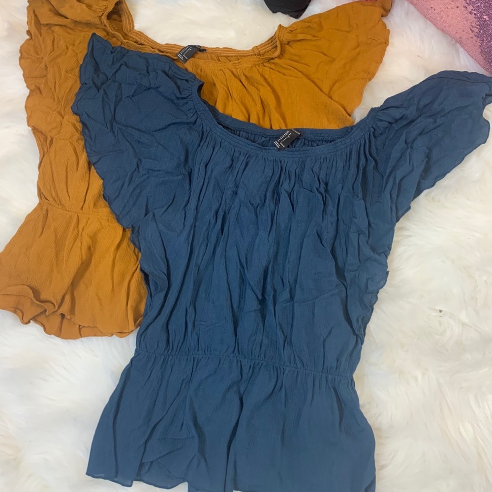 Ruffle Sleeve Peasant Tops